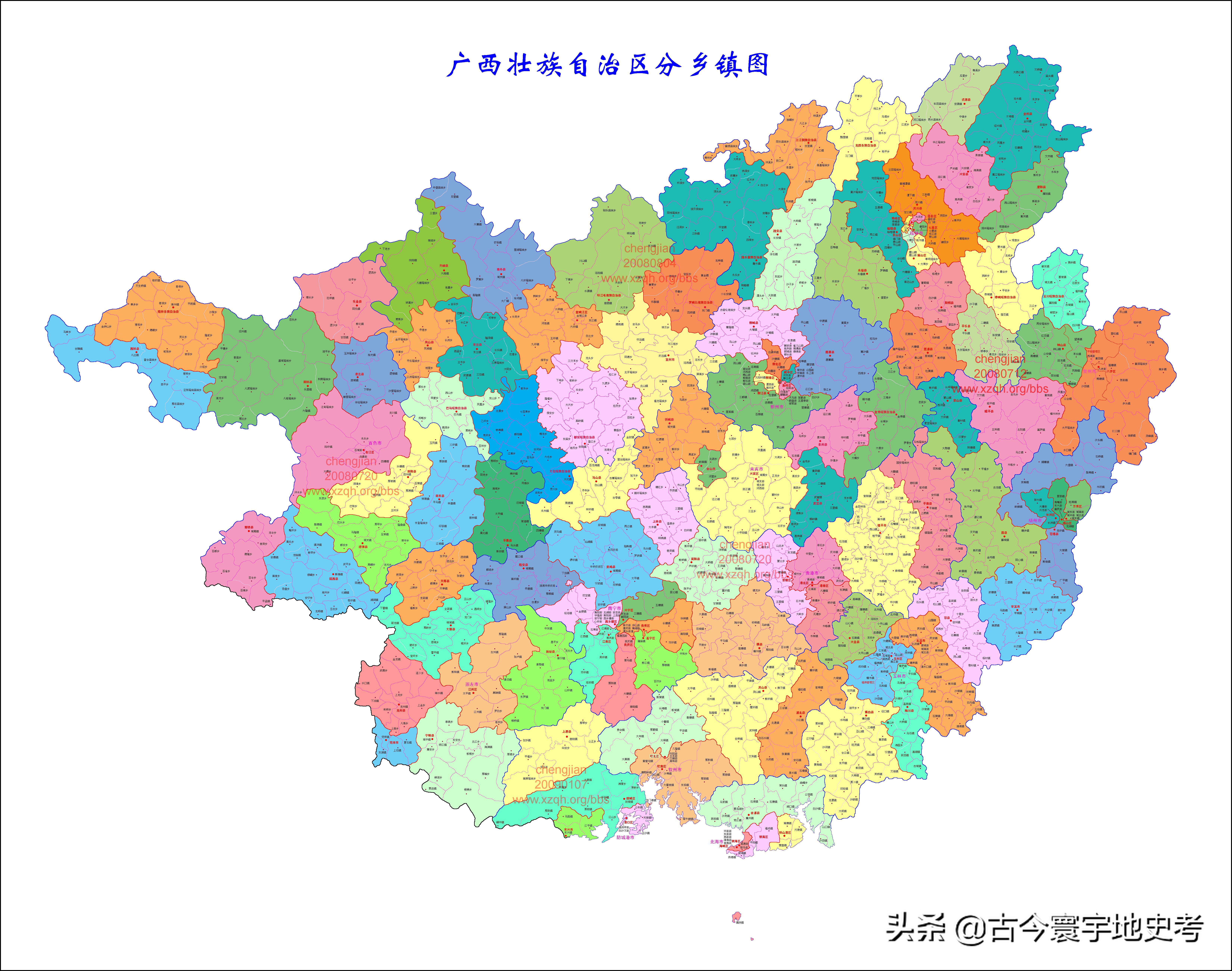 最新广西交通地图,广西最新交通脉络全景图，出行导航必备。