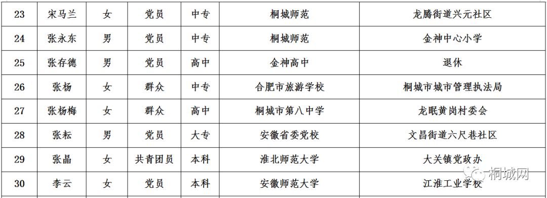 桐城先锋·干部阵容揭晓：桐城市最新任用干部名单公示出炉